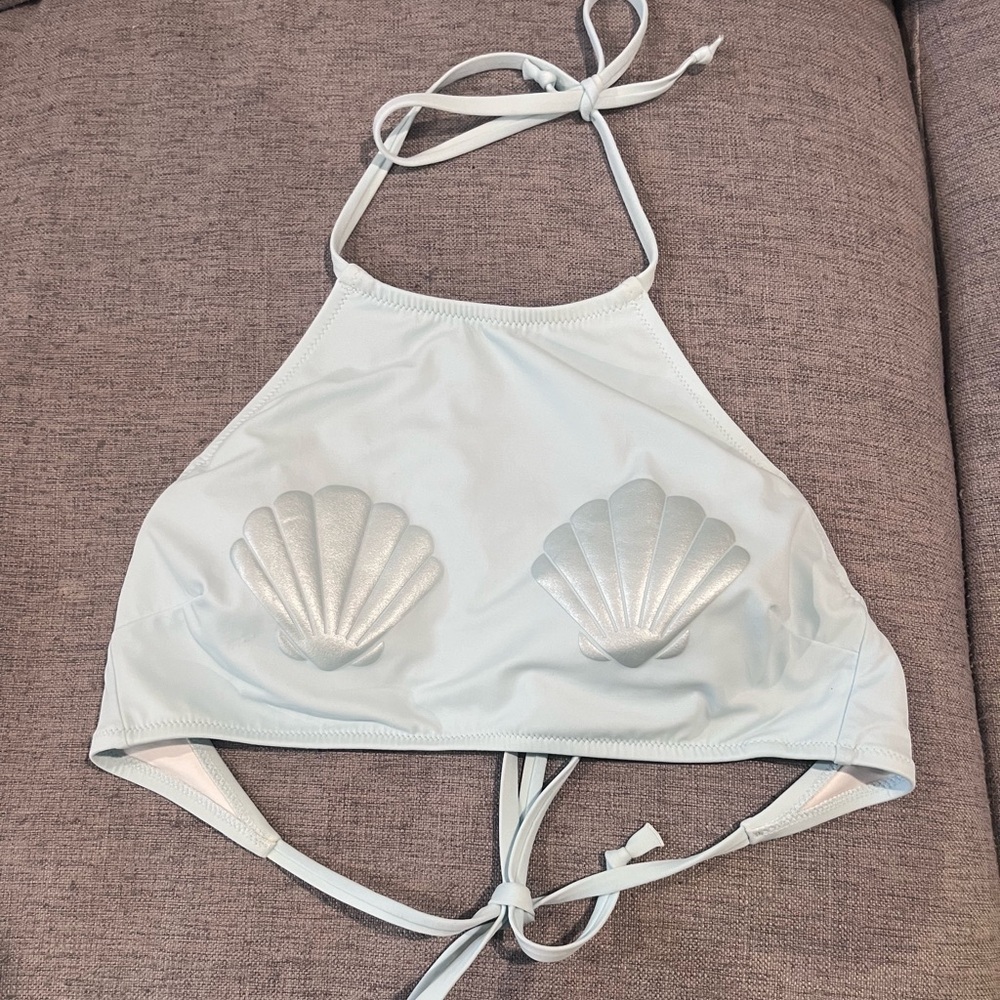 PINK Victoria's Secret Blue Seashell Bikini Top